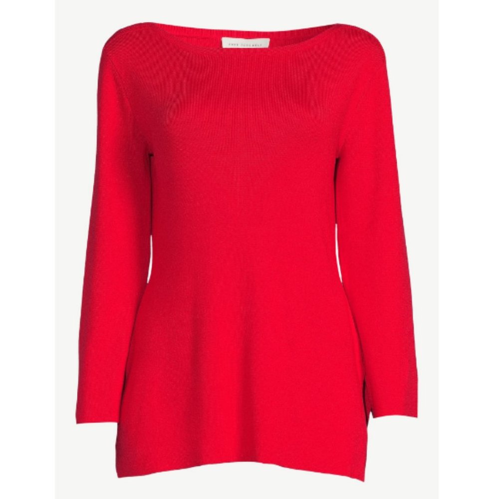 Free Assembly Boatneck Tunic Sweater Midweight Medium Red New